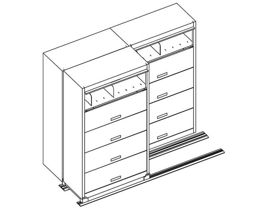 Flip-n-File Cabinets on Kwik-Track - Bi-Slider, 3 Units - 2/1