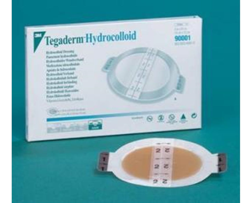 Tegaderm Hydrocolloid Thin Dressing, 23/4" x 31/2" Dressing, 4" x 43/4" Overall, Oval (100/Case)