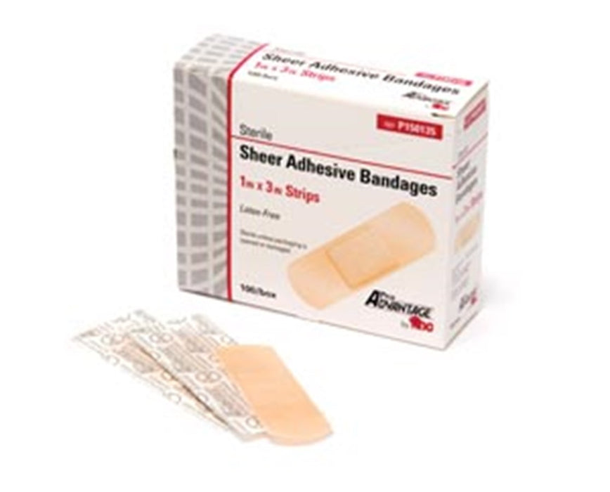 Sheer Adhesive Bandages, Strips 1" x 3" - 1200/ Case