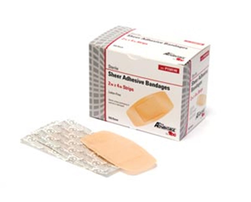 Sheer Adhesive Bandages, Strips 2" x 4" - 600/ Case