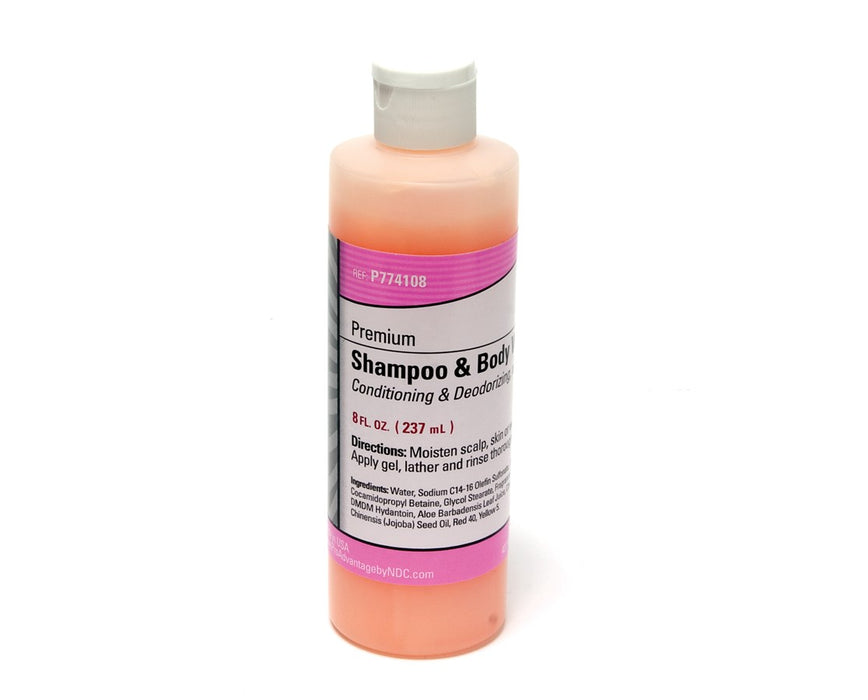 Premium All-in-one Shampoo & Body Wash 8 oz Bottle - 48/ Case