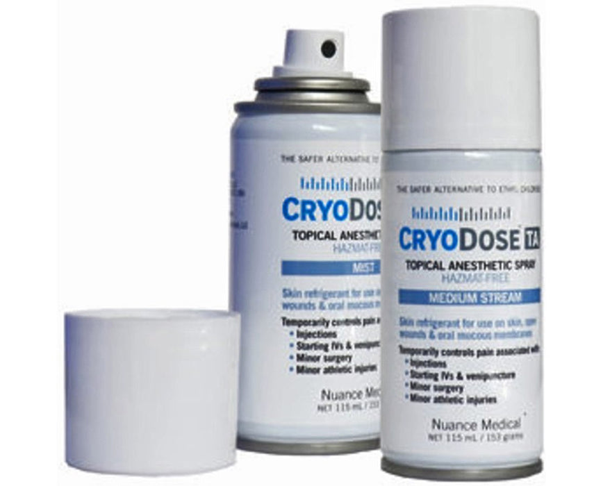 CryoDose TA Topical Anesthetic Spray - 115mL Canister - Medium Stream - 12/Cs