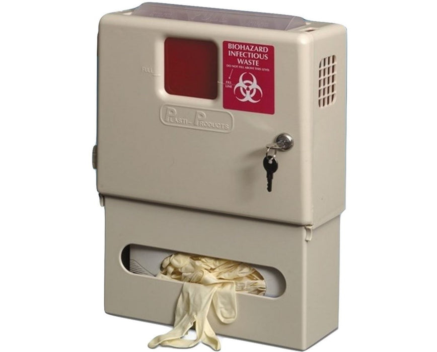 Wall Mounted 5 Qt. Biohazard Sharps Disposal Container - 1/cs