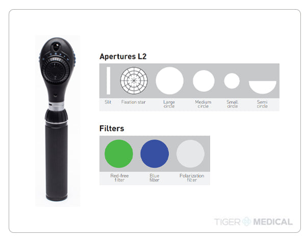 Ri-scope L Desk Charger Diagnostic Set - Otoscope L1 LED / Ophthalmoscope L1 Xenon