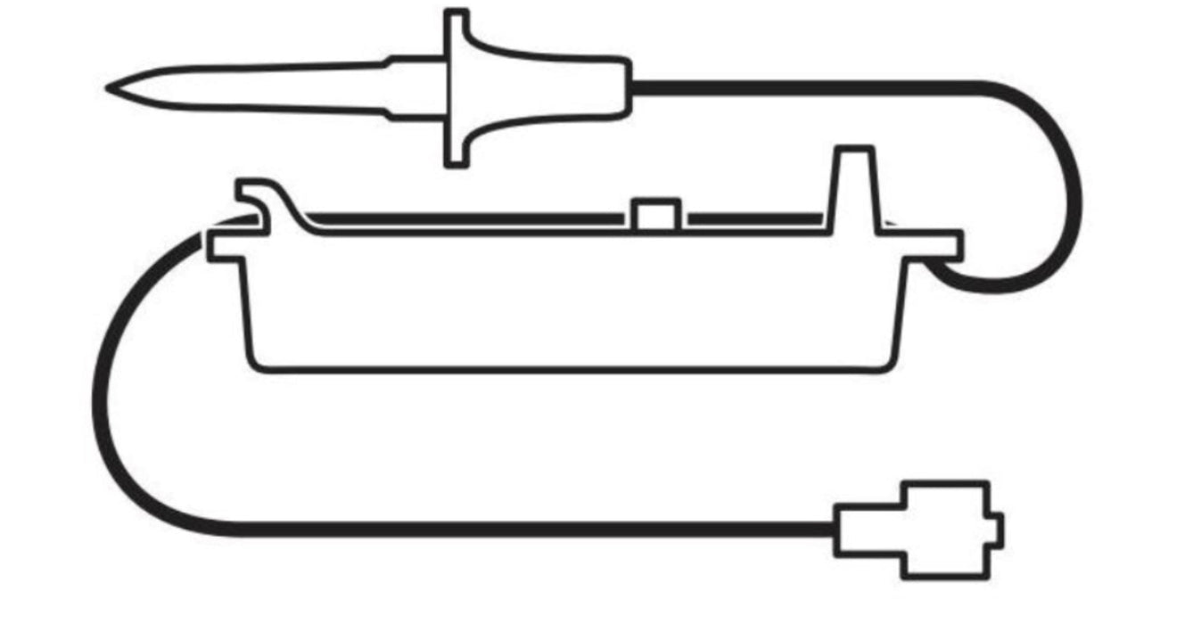 CADD IV Administration Set w/ 3.2mL PV, 123" L, Check Valve, Male Luer, Yellow-Striped, 12/Bx