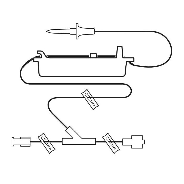 CADD IV Administration Set w/ 4.2mL PV, 108" L & 3" Pigtail, Y-Extension, (2) Check Valves, Female & Male Luer, 12/Bx