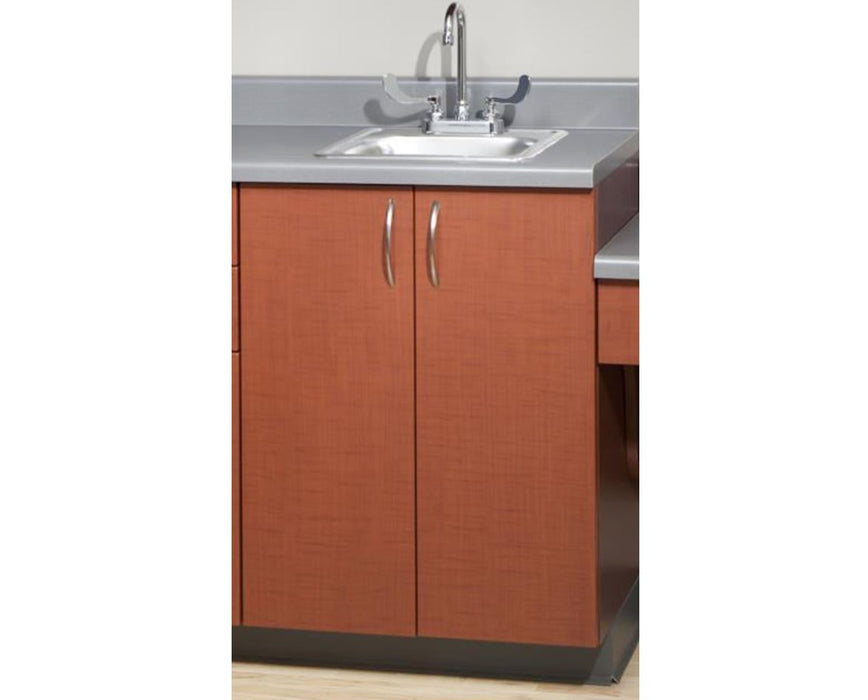 24" Base Wood Cabinet w/ 2 Doors. 25" Countertop & Full Sink Assembly