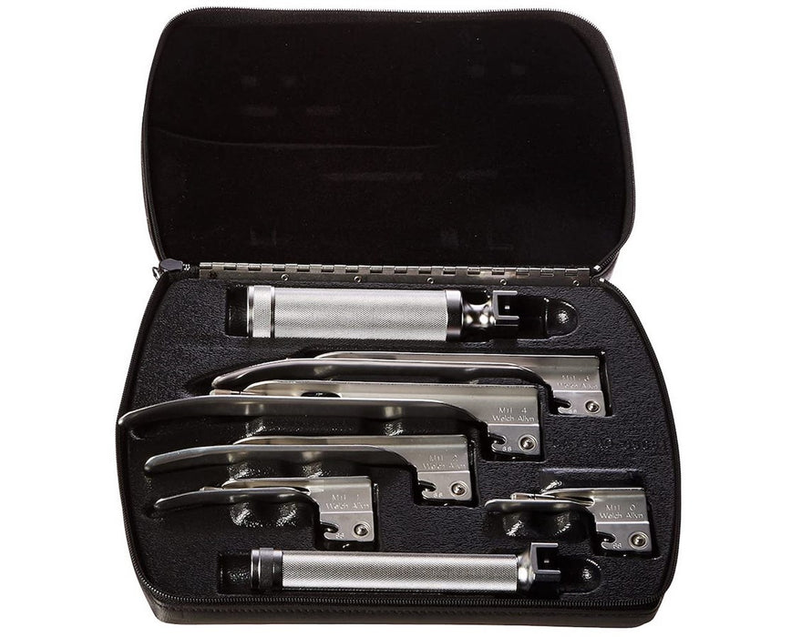 Standard (Lamp) Miller Laryngoscope Set with Case