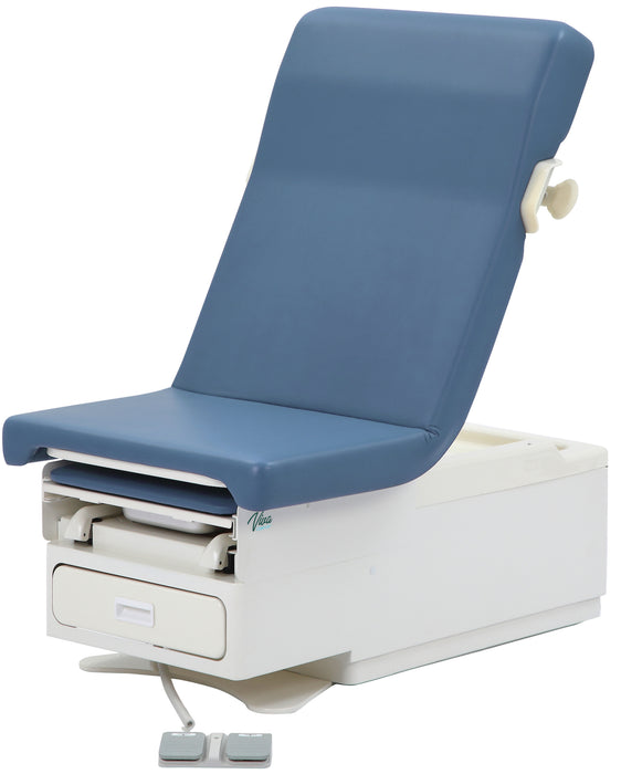 Pointe Power Hi-Lo Exam Table. Shrouded Base w/ Adjustable Back & Stirrups. ADA compliant (Antimicrobial Upholstery)