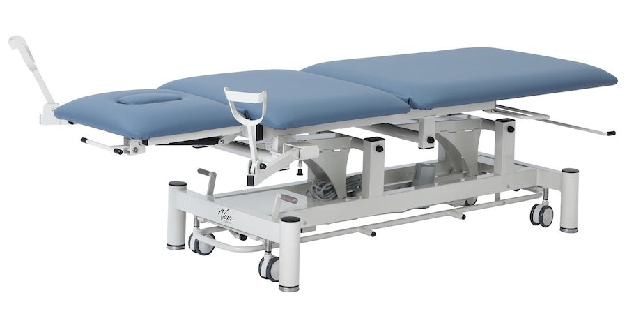 Power Hi-Lo Exam Table w/ Open Base, Adjustable Back, Drop Section, Casters & Antimicrobial Upholstery [Stirrups & Paper Dispenser Option]