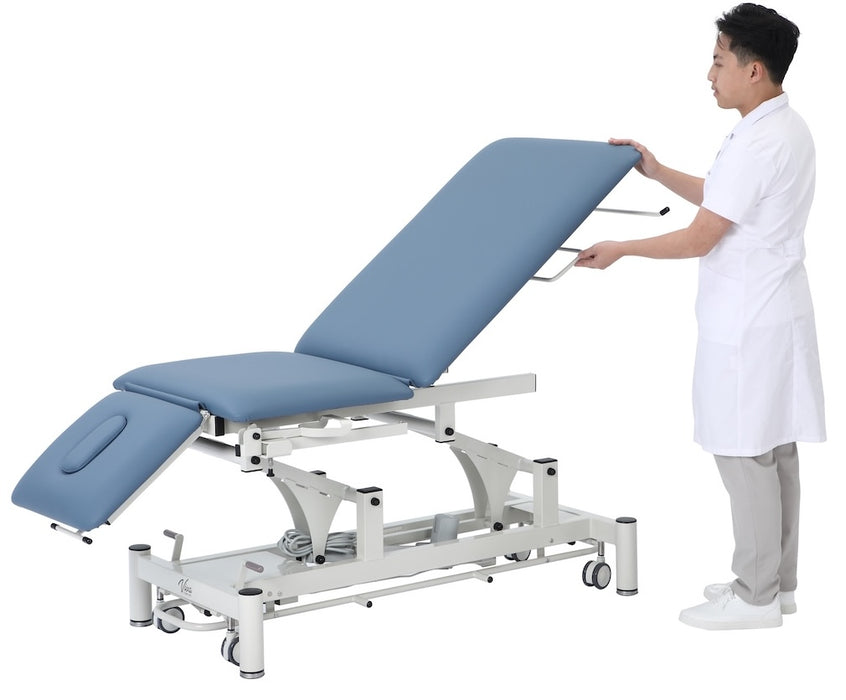 Power Hi-Lo Exam Table w/ Open Base, Adjustable Back, Drop Section, Casters & Antimicrobial Upholstery [Stirrups & Paper Dispenser Option]