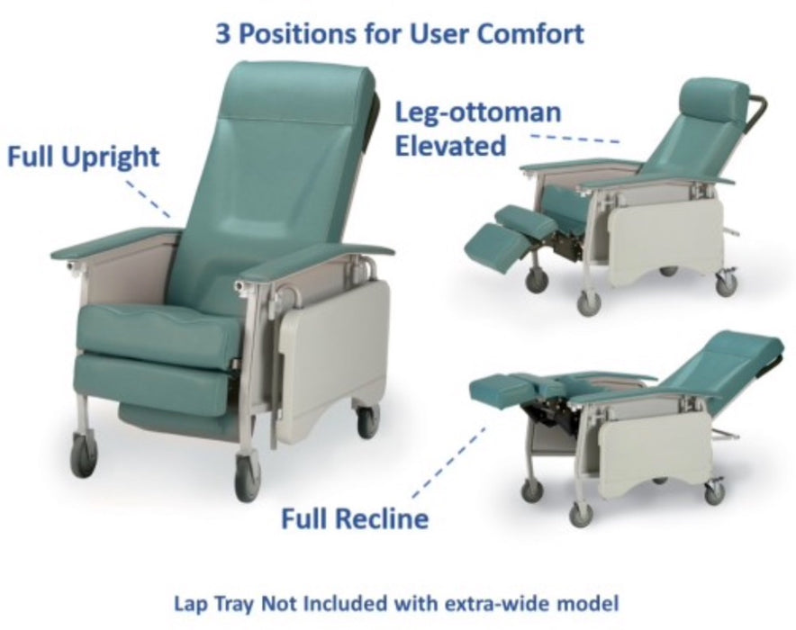 3 Position Geriatric Recliner. Deluxe Wide