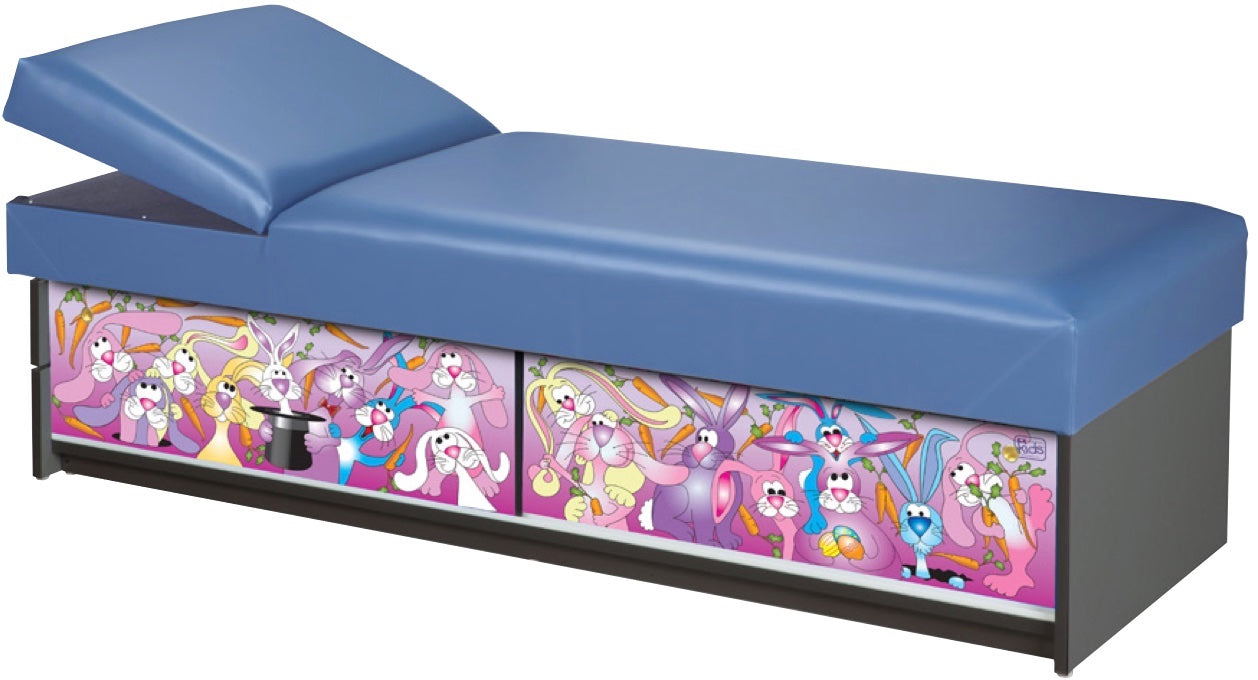 Pediatric Recovery Kid Couch w/ Sliding Doors. Bonkers for Bunnies. Adjustable Pillow Wedge