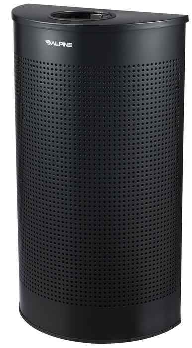 12-Gallon Stainless Steel Waste Can, Perforated. Half Circle