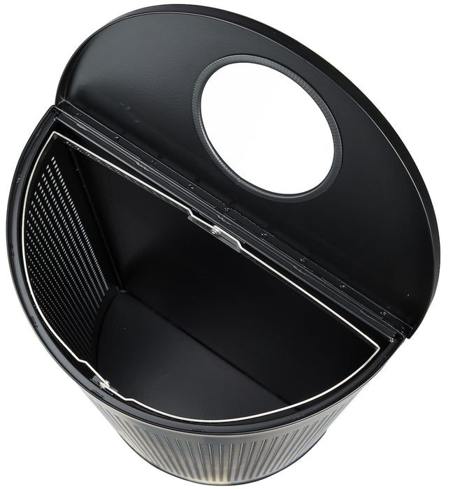 12-Gallon Stainless Steel Waste Can, Perforated. Half Circle