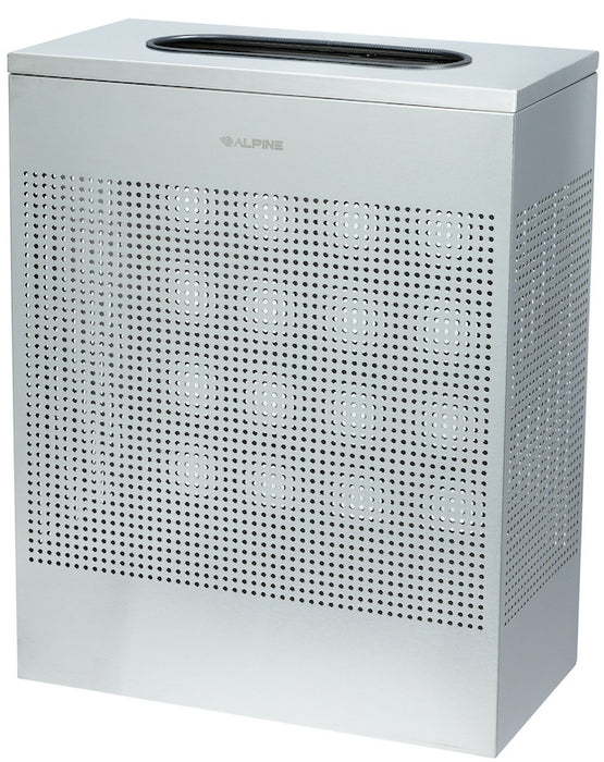 23-Gallon Stainless Steel Waste Can, Perforated. Rectangular