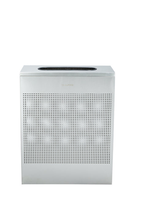 23-Gallon Stainless Steel Waste Can, Perforated. Rectangular