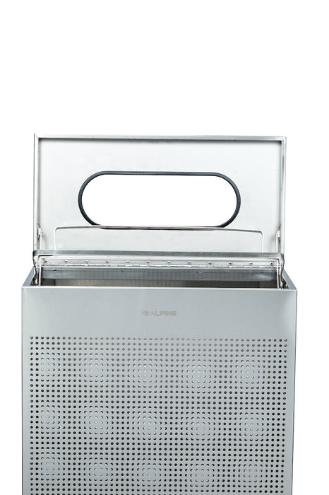 23-Gallon Stainless Steel Waste Can, Perforated. Rectangular