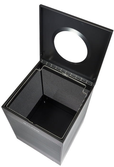 40-Gallon Stainless Steel Waste Can, Perforated. Square