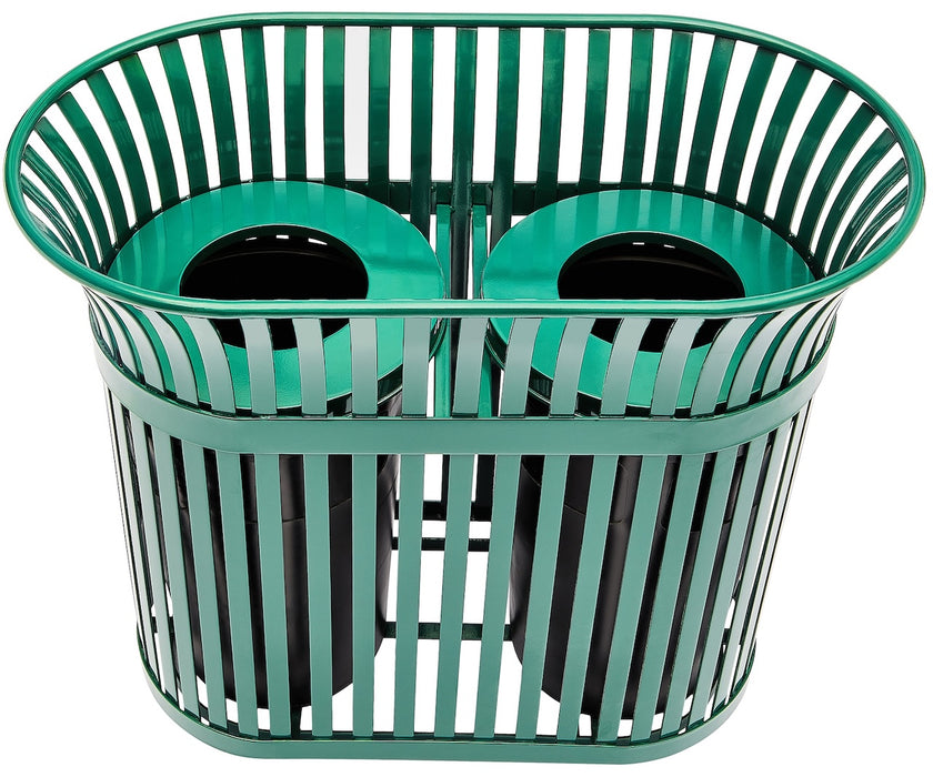 Dual Slated Trash Can, 40 Gallon