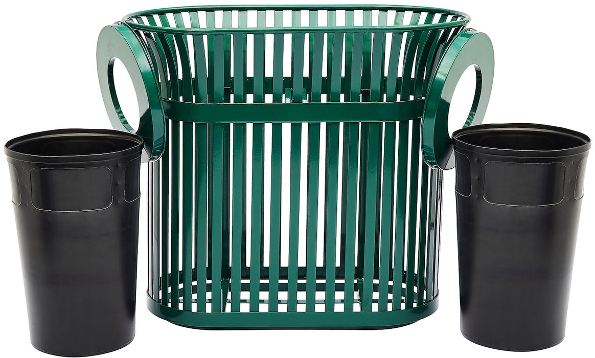 Dual Slated Trash Can, 40 Gallon