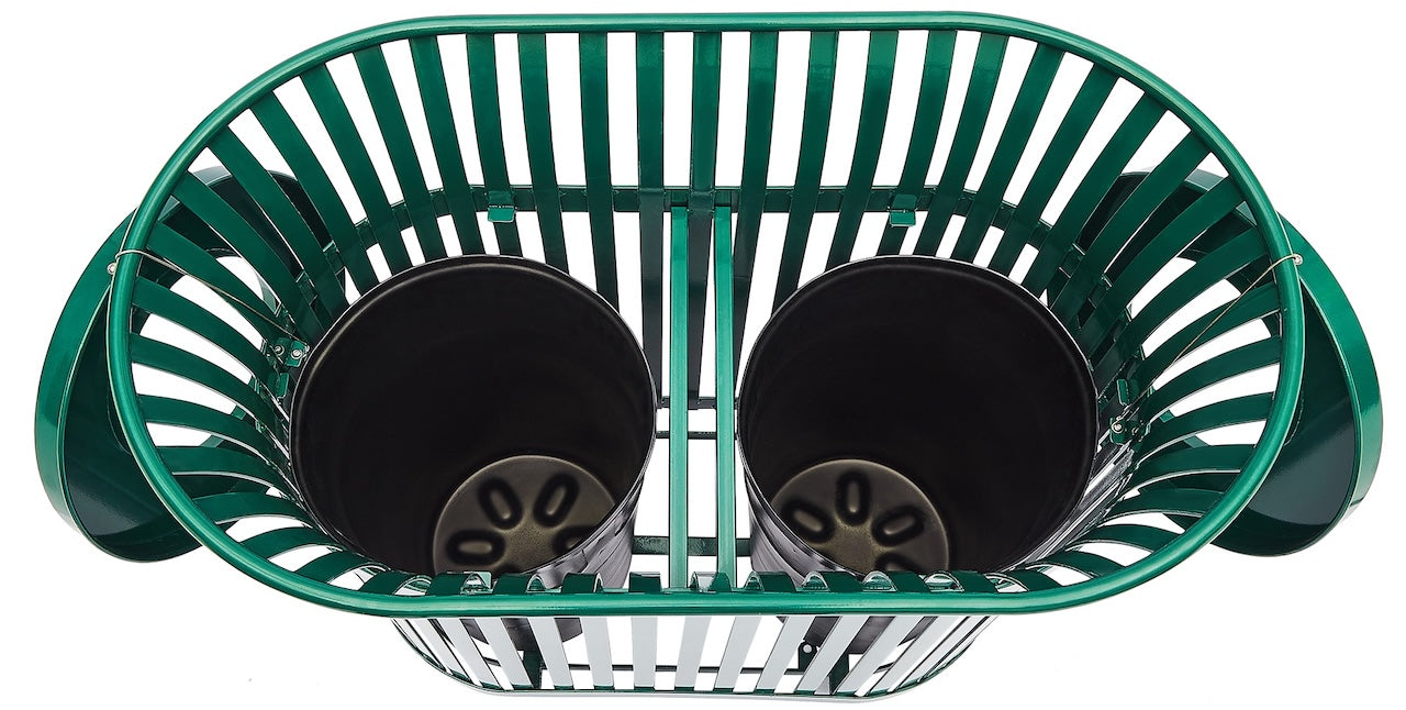 Dual Slated Trash Can, 40 Gallon
