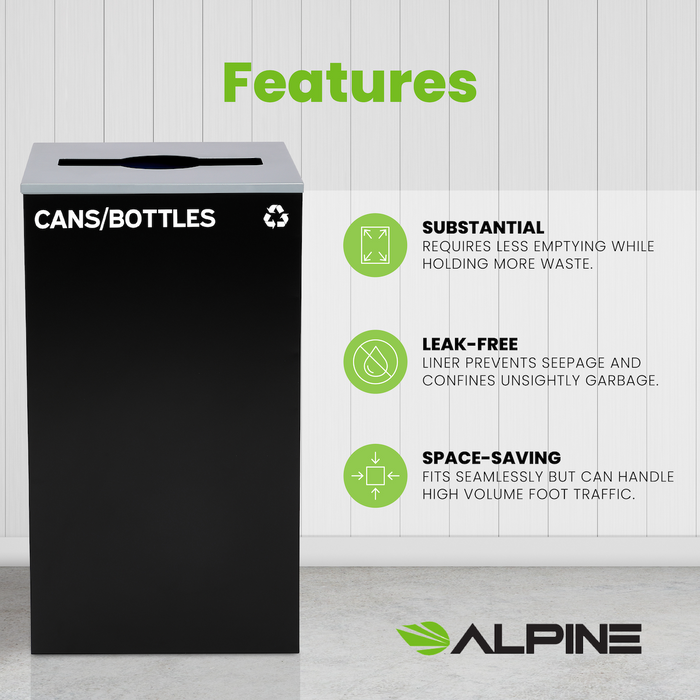 29-Gallon Square Recycling Waste Can