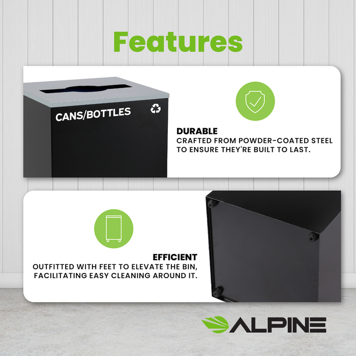29-Gallon Square Recycling Waste Can