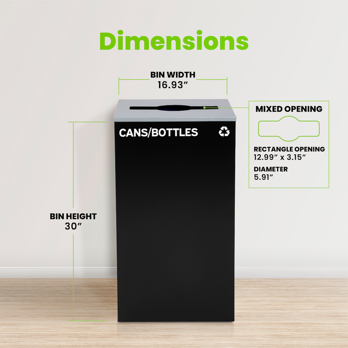 29-Gallon Square Recycling Waste Can