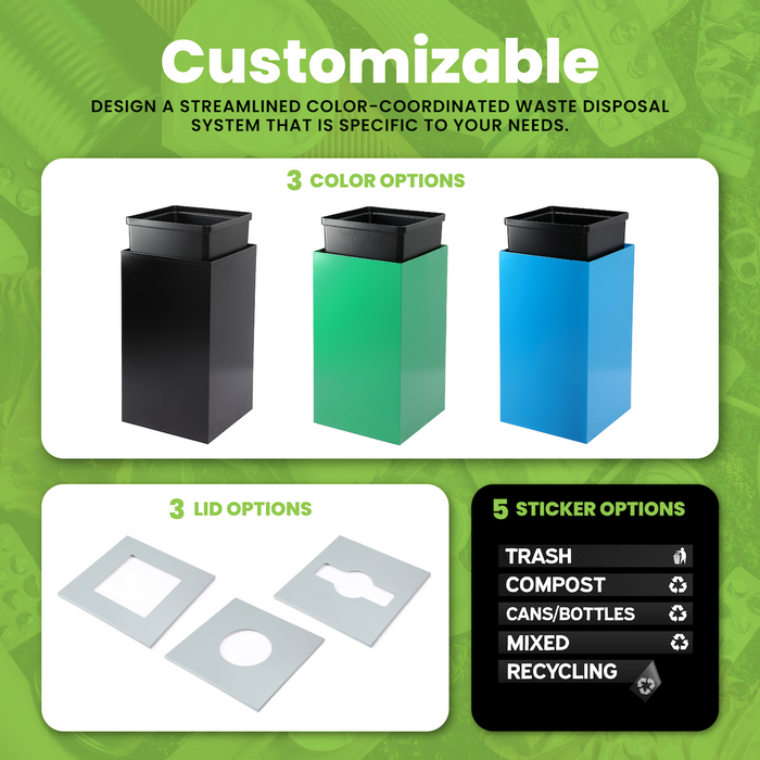 29-Gallon Square Recycling Waste Can