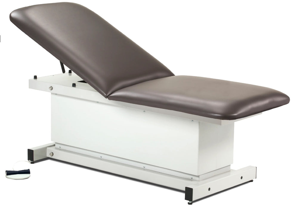 Power Hi-Lo Exam Table. Shrouded Base w/ Adjustable Back. 450 lbs Capacity. 72"L x 27"W