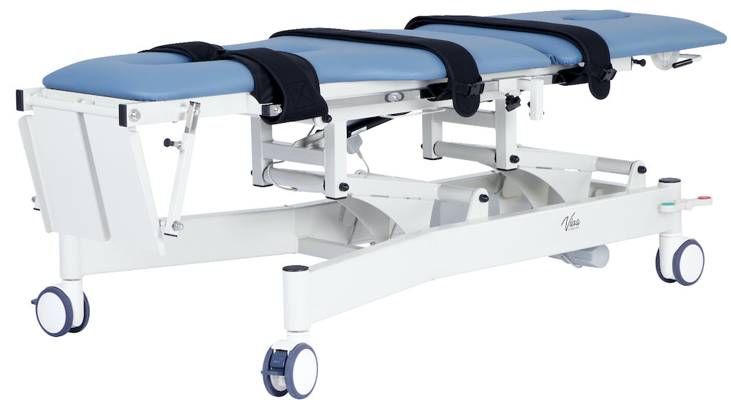 Power Hi-Lo Tilt Table w/ Adjustable Back, Footrest w/ Casters & Antimicrobial Upholstery for Physical Therapy
