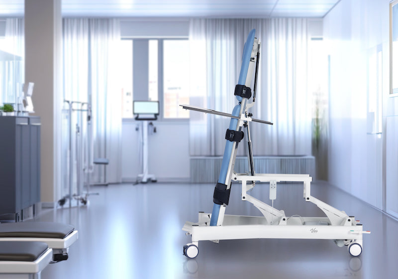 Power Hi-Lo Tilt Table w/ Adjustable Back, Footrest w/ Casters & Antimicrobial Upholstery for Physical Therapy