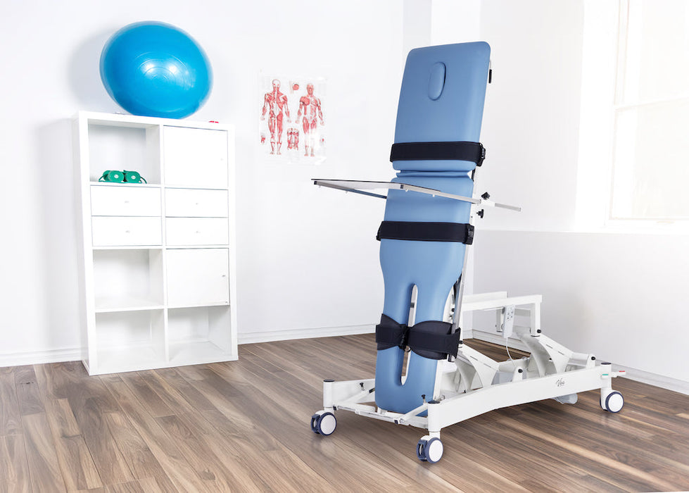 Power Hi-Lo Tilt Table w/ Adjustable Back, Footrest w/ Casters & Antimicrobial Upholstery for Physical Therapy