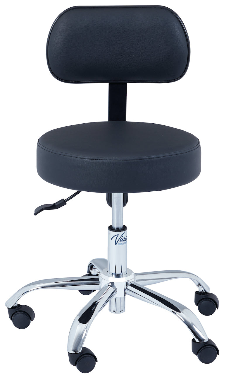 Pneumatic Height Adjustable Exam Stool Antimicrobial Upholstery [Backrest Option]