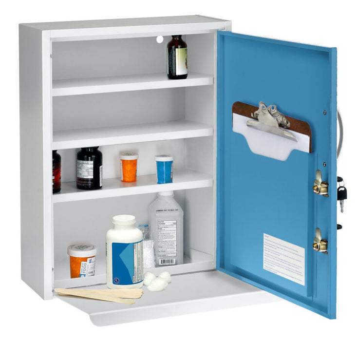 Dual Lock Medicine Cabinet w/ Pull-Out Shelf & Document Pocket