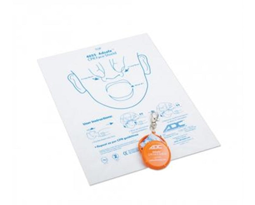 Adsafe CPR Face Shield w/ Keychain - Orange