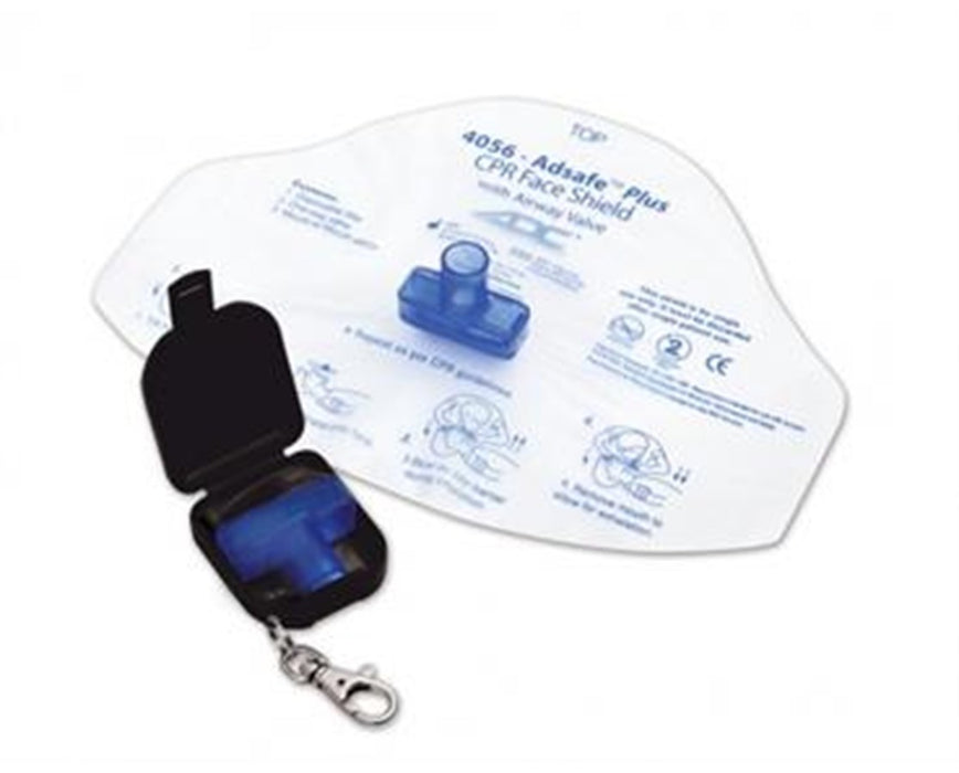 Adsafe Plus CPR Face Shield w/ Keychain - Black