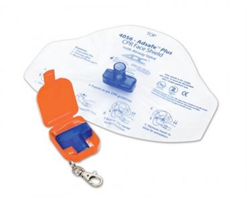 Adsafe Plus CPR Face Shield w/ Keychain - Orange