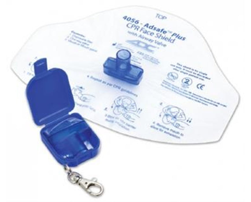 Adsafe Plus CPR Face Shield w/ Keychain - Royal Blue