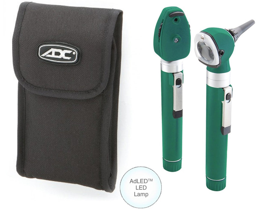 Premium Two Handle Pocket Diagnostic Set With LED Lamp, Soft Case, Green