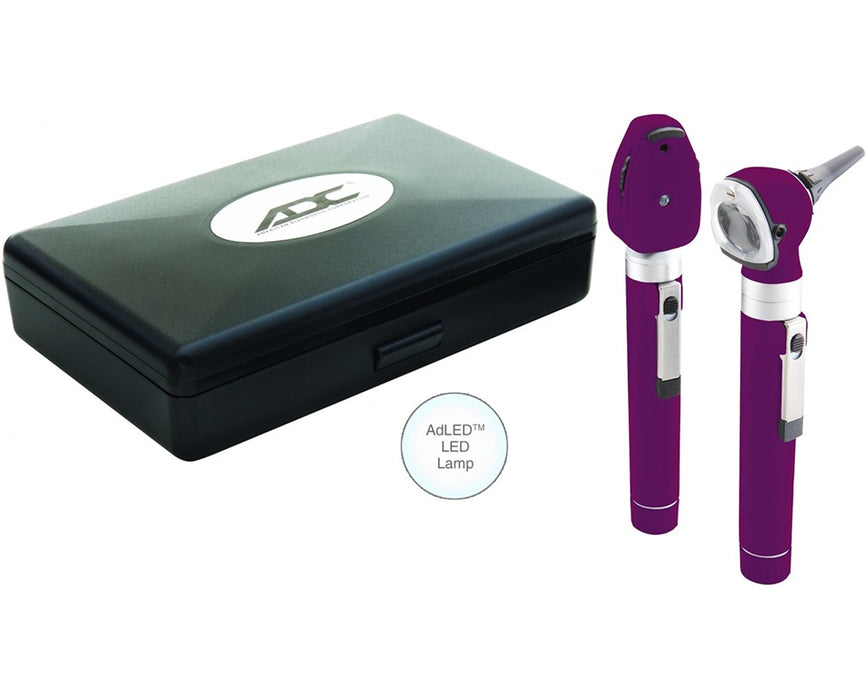 Premium Two Handle Pocket Diagnostic Set With LED Lamp, Hard Case, Purple