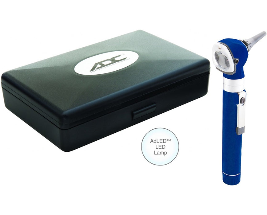 Fiber Optic Pocket Otoscope Set With LED Lamp, Hard Case, Royal Blue