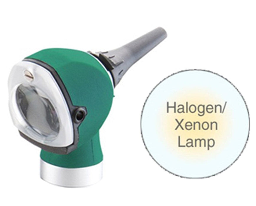 Fiber Optic Pocket Otoscope Head With Halogen Lamp, Green