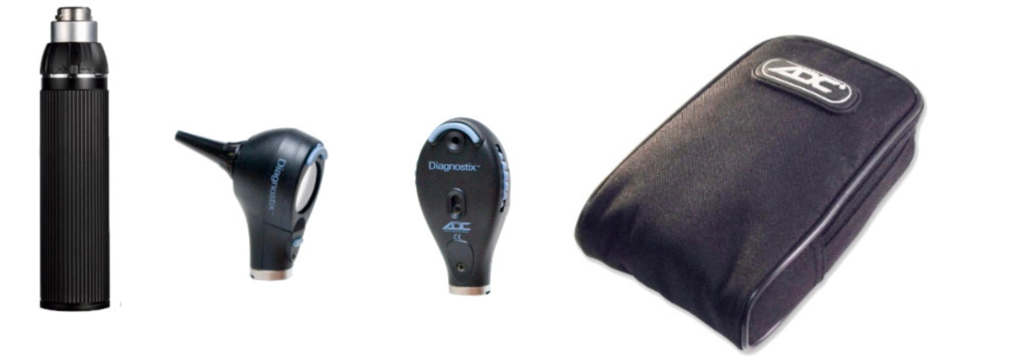 Diagnostix 3.5V Diagnostic Set. LED Otoscope. Coax Plus Halogen Ophthalmoscope. USB-C Handle. Soft Case