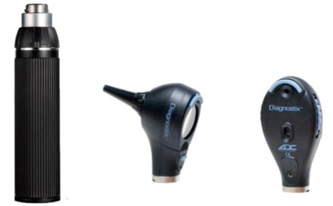 Diagnostix 3.5V Diagnostic Set. LED Otoscope. Coax Plus Halogen Ophthalmoscope. USB-C Handle. Hard Case