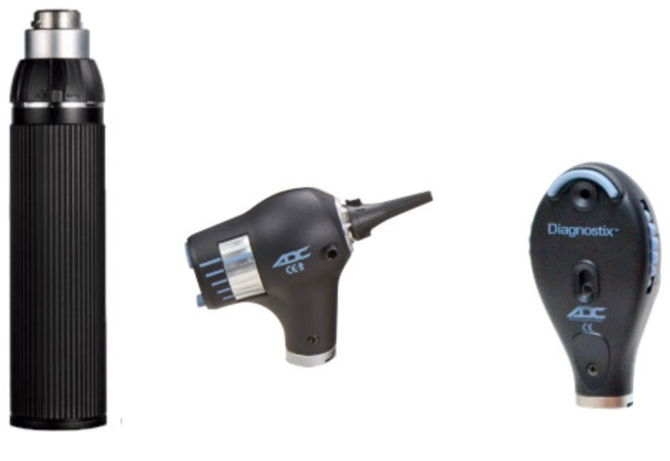 Diagnostix 3.5V Diagnostic Set. PMV Halogen Otoscope. Coax Halogen Ophthalmoscope. USB-C Handle. Hard Case