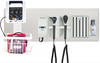 Diagnostix Wall Diagnostic Adstation. Standard Otoscope, Coax+ Ophthalmoscope, Adtemp Thermometer, Specula Dispenser, Wallboard & Adview Monitor Mounting (halogen lighting)