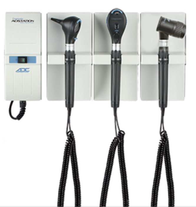 Diagnostix Wall Diagnostic Adstation. Standard Otoscope, Coax+ Ophthalmoscope, Dermascope (halogen lighting)