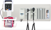 Diagnostix Wall Diagnostic Adstation. PMV Magnified Otoscope, Coax+ Ophthalmoscope, Adtemp Thermometer, Specula Dispenser, Wallboard & Adview Monitor Mounting (led lighting)